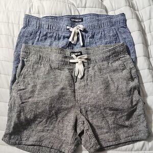 Express Men's Athletic Shorts in Gray and Blue